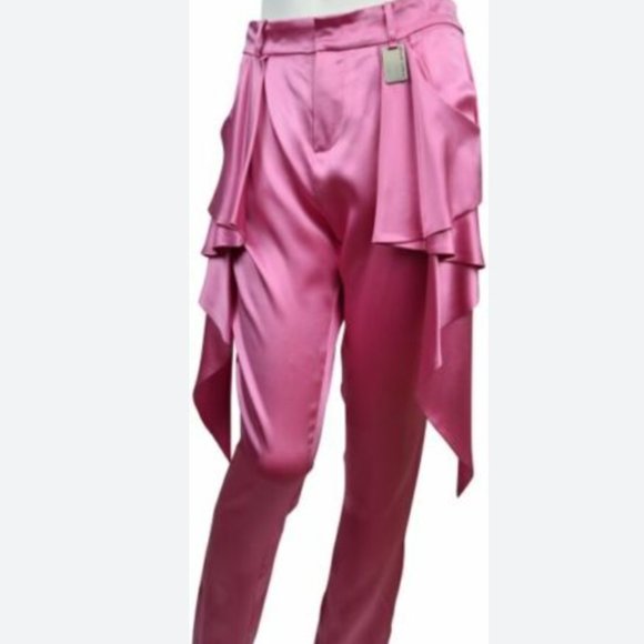 Thomas Wylde Pants - Thomas Wylde $995 Silk Pink Trouser Pants Size M